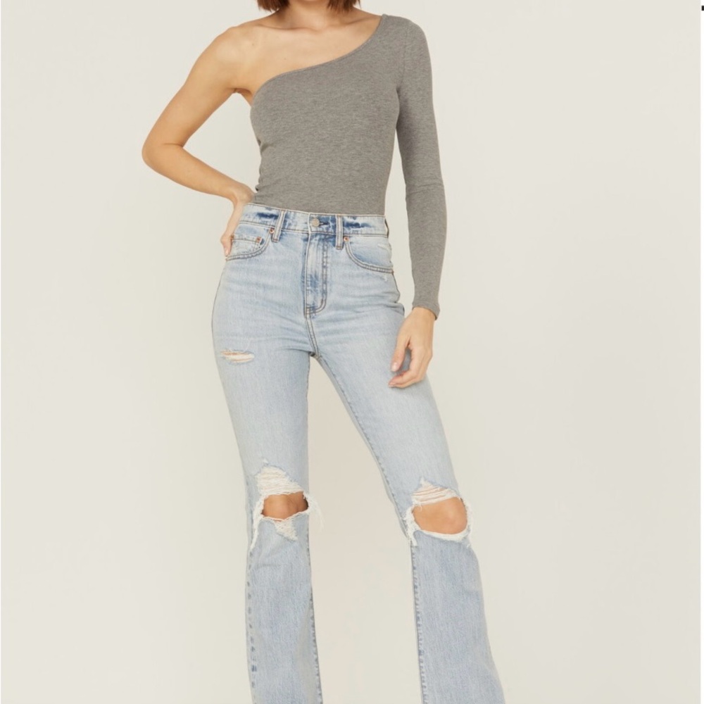 DAZE Go Getter Distressed Flared Jeans